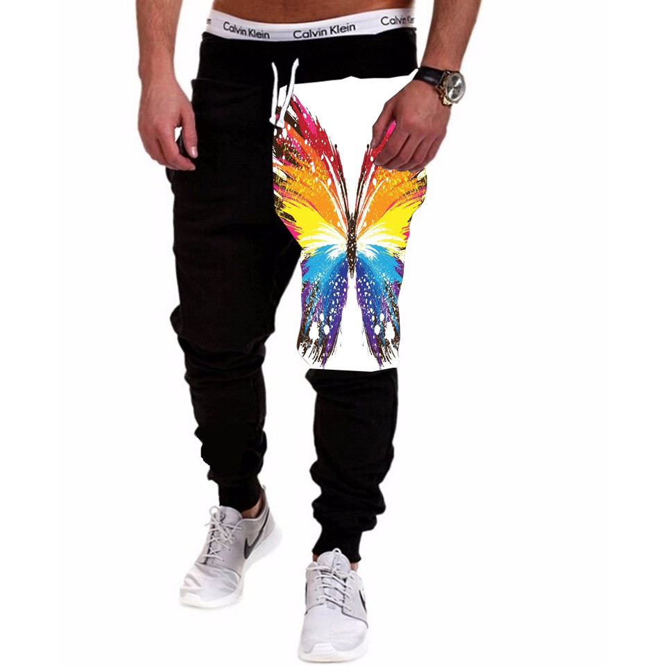 Calça Masculina de Moletom Estampada Por Sublimação Borboleta Colorida A160