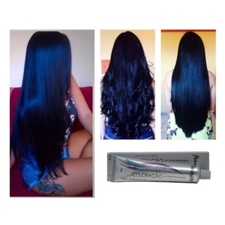 Tinta Cabelo Preto Azulado 1.0 Coloração 60g Mairibel