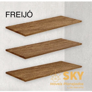 KIT 3 PRATELEIRAS EM MDF 15mm Madeirado/Freijó - 40x15cm + Suporte Invisível em Oferta na Shopee