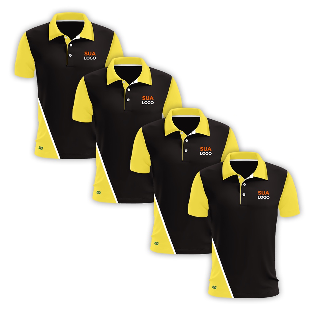 2 Camisas polo personalizadas com sua logo bordada no peito, modelo Dual  Color Kit com 2 unidades, camisetas ideais para uniforme e farda | Shopee  Brasil