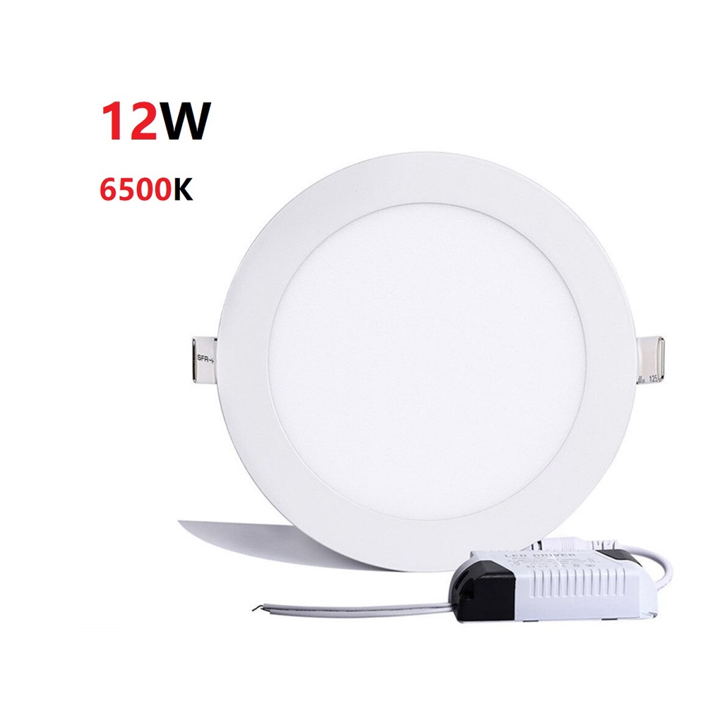 Luminária Painel Led Plafon De Embutir 12w Redondo Luz Branco Frio 6000K-6500k em Oferta na Shopee