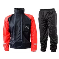 Capa Chuva Pb 100% Impermeável Preta Com Vermelho P M G GG EXG