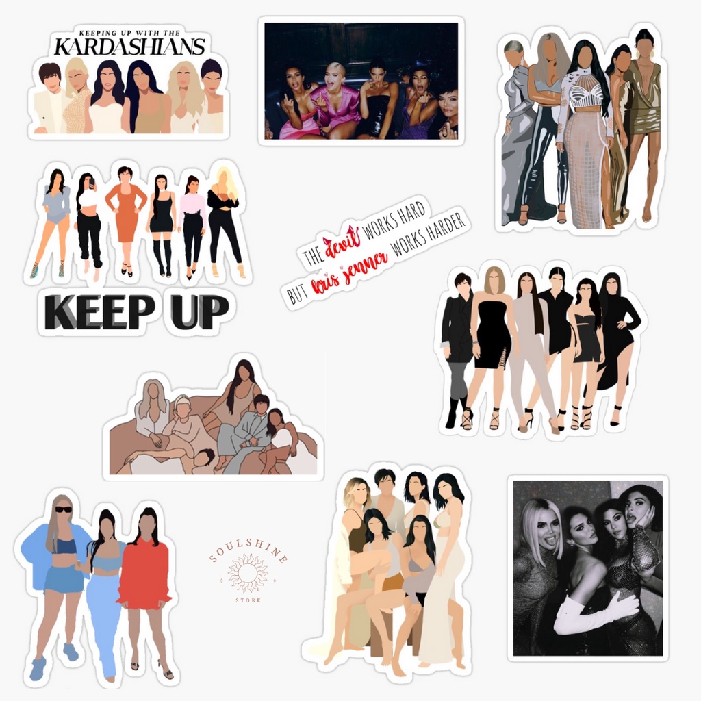 Adesivos Kardashian/Jenner (Stickers Keeping Up With The Kardashians ...