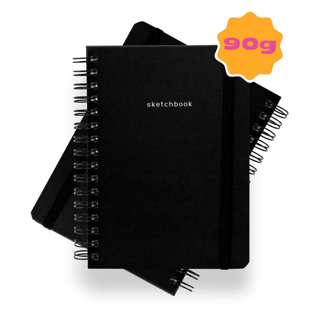 Sketchbook Caderno Sem Pauta 90g A5 Tipo Canson Sem linhas Espiral 100