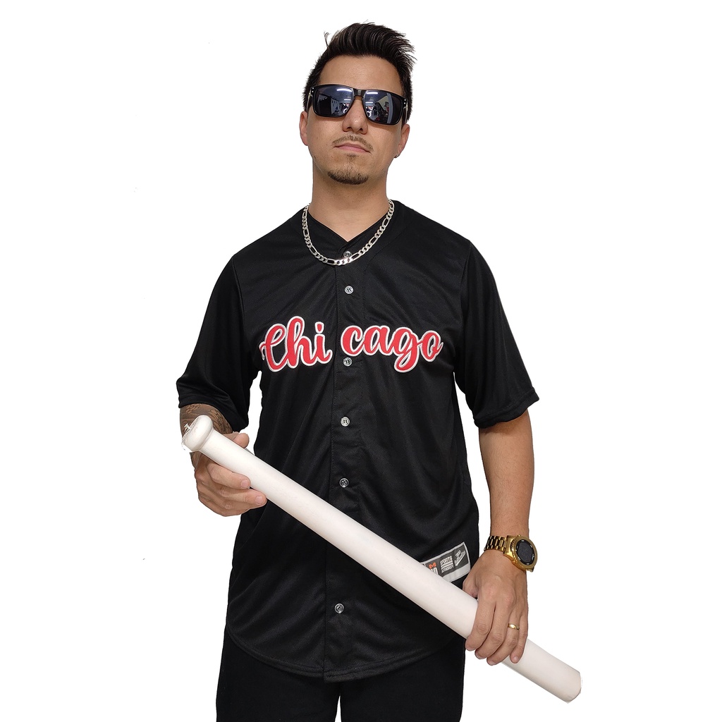 Camisa Baseball M10 Chicago 23 Preto
