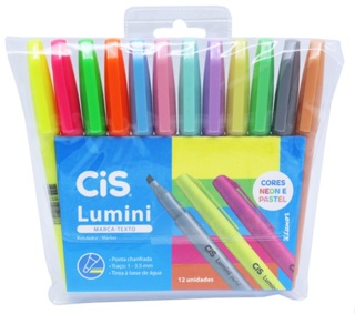 Cis Lumini Marca Texto 12 Cores - Pastel E Neon em Oferta na Shopee
