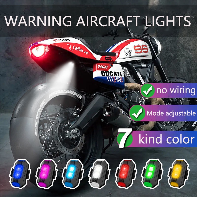 Universal led anti-collision warning light mini signal light with strobe light 7-color motorcycle turn signal Modified motorcycle tail light