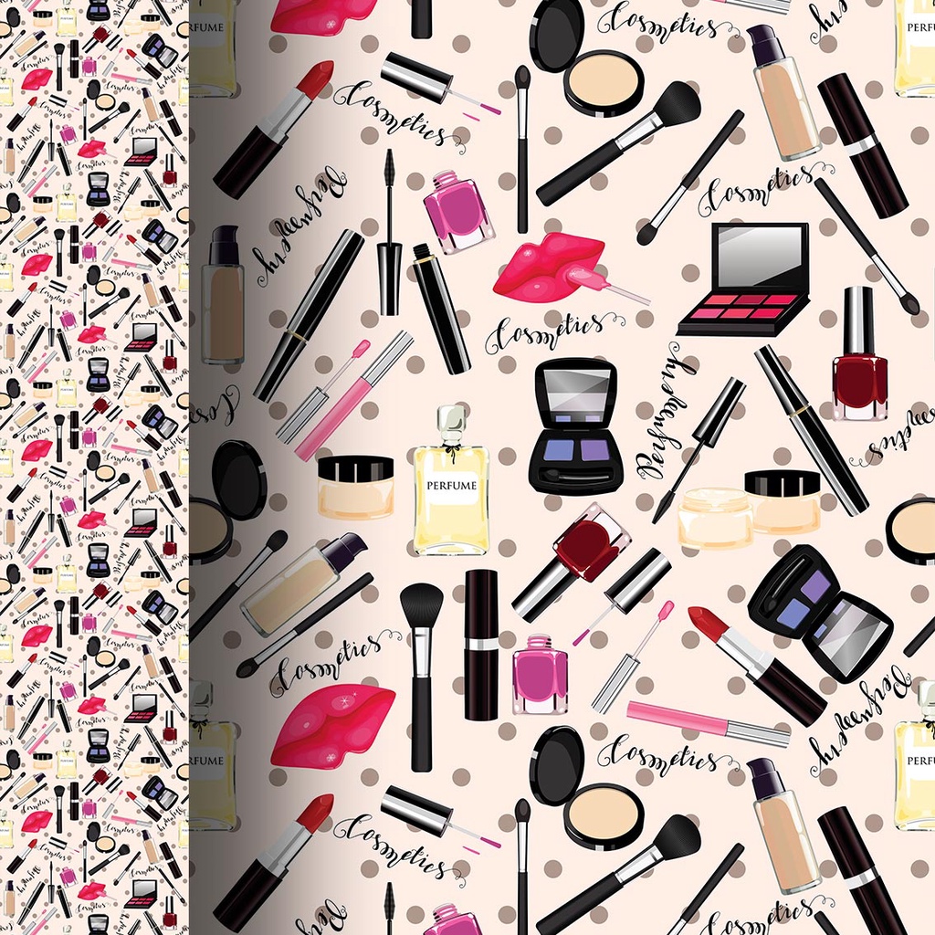 Papel de Parede Adesivo de Cosméticos Maquiagem Salão Beleza Feminina Lavável - SSCA-121