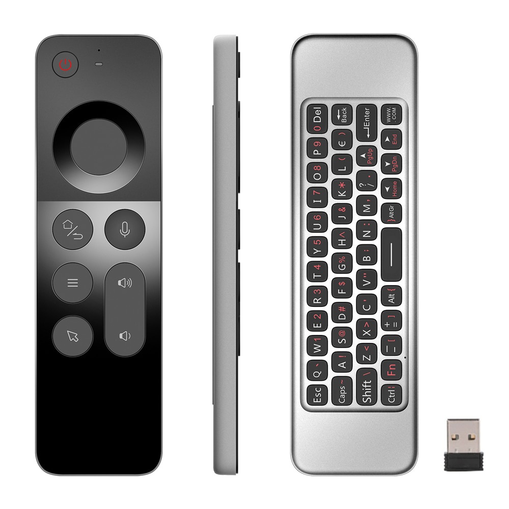 W3 2.4G Sem Fio Voz Air Mouse Controle Remoto Mini Teclado Para Android TV BOX/Windows/Mac OS/Linux Gyroscópio