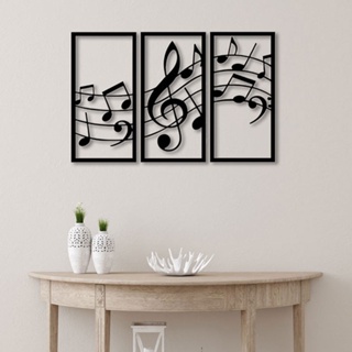 Kit 3 Quadros Música Melodia Notas Musicais Vazado em Oferta na Shopee