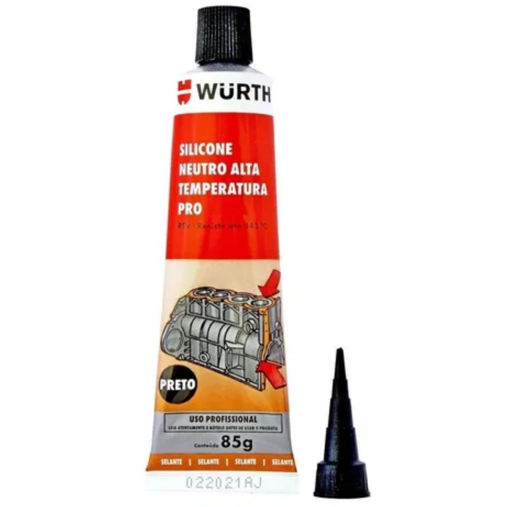Adesivo Cola Silicone Alta Temperatura Pro Preto Wurth 343ºc