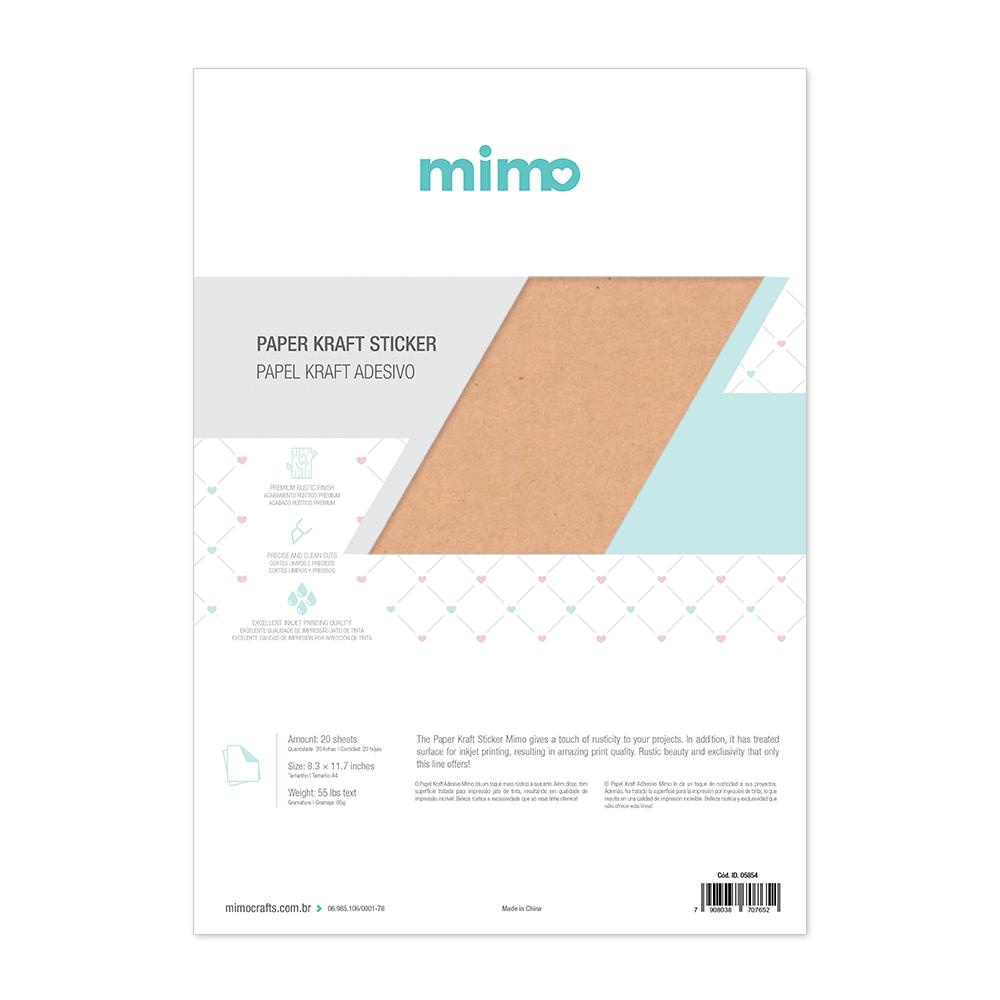 Papel Kraft Adesivo Imprimível Mimo - A4 - 85g - 20 Fls em Oferta na Shopee