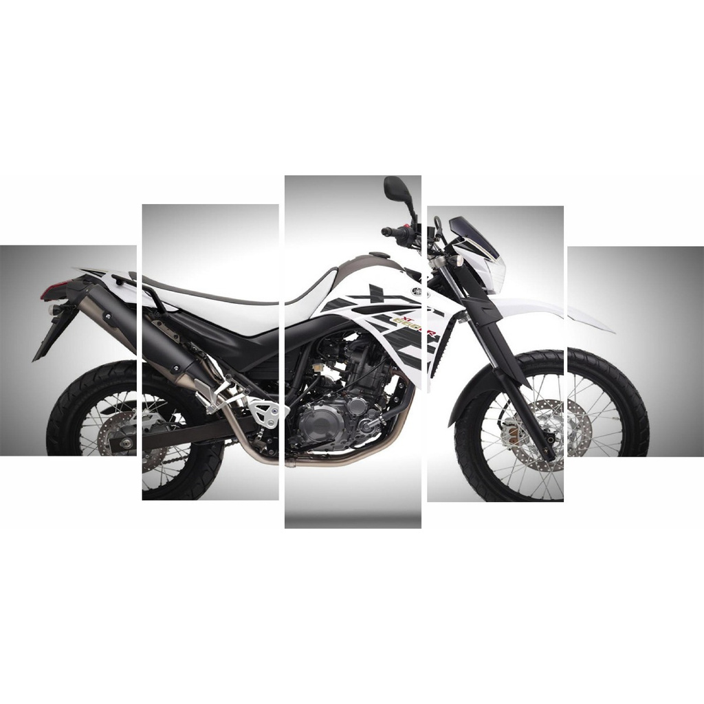 Quadro Moto Meiota   Moderno 5 Peças Mosaico Mdf3mm