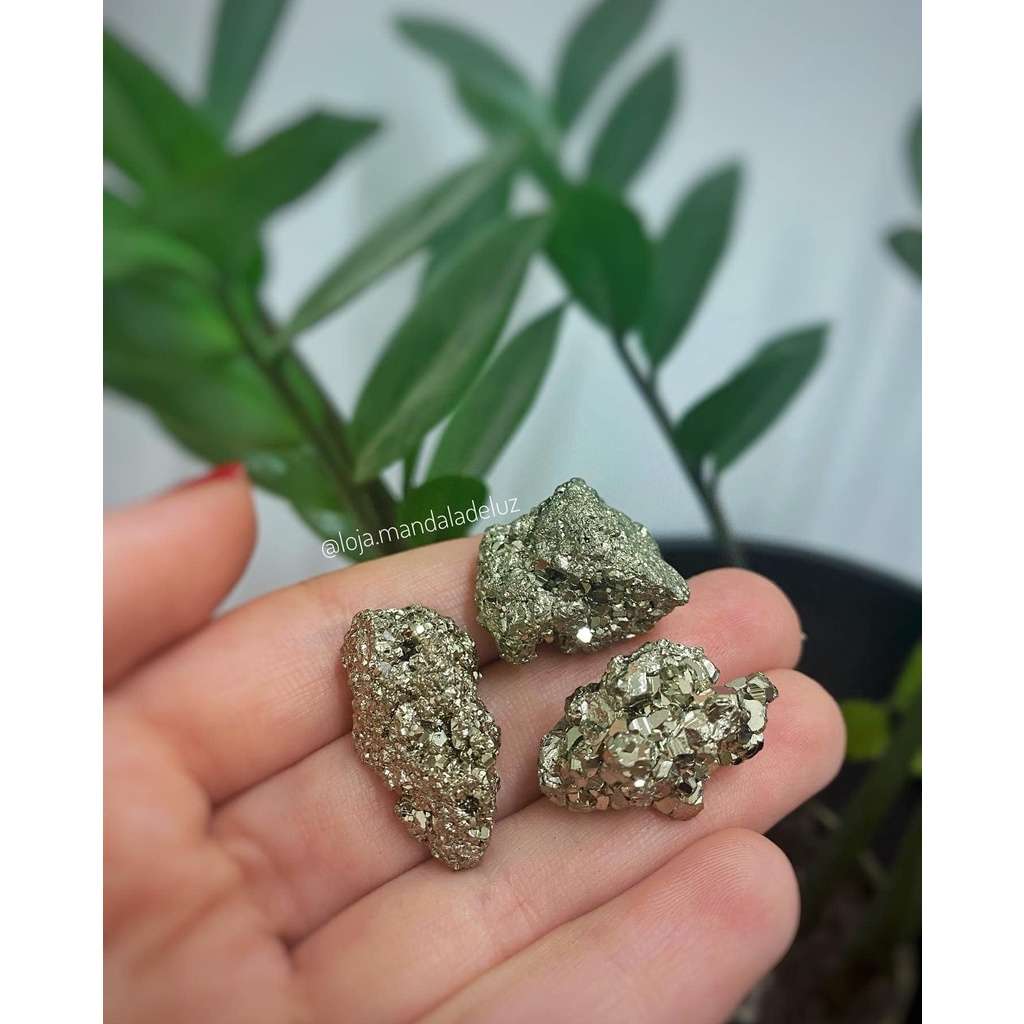 Kit de Mini Pirita Bruta Cristal Natural Pedra da Prosperidade