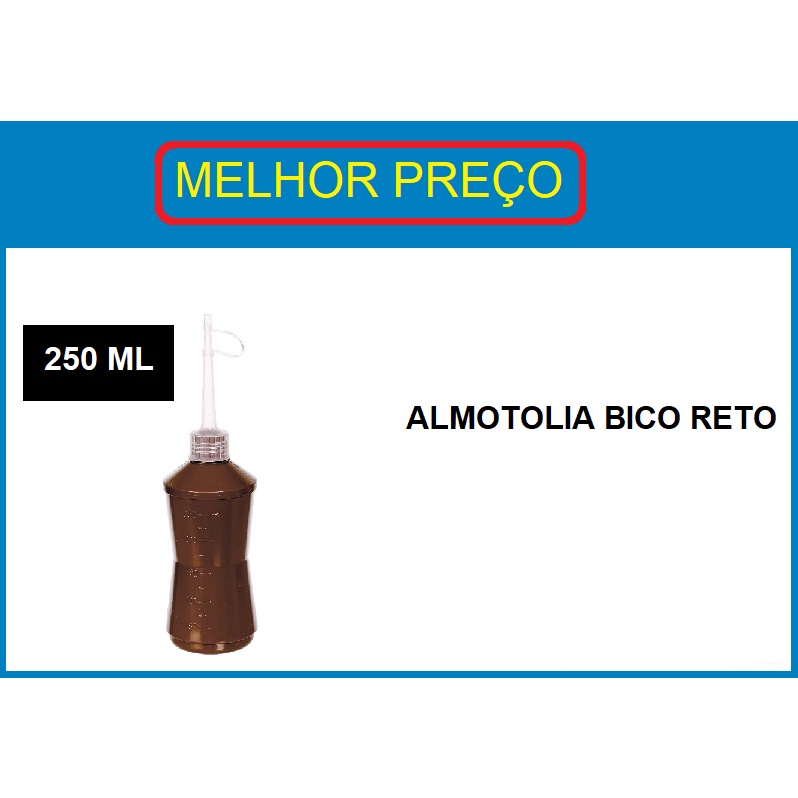 Almotolia Plastica Frasco Pisseta Ambar 250ml