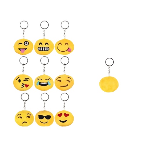 Kit 12 Chaveiro Pelucia Emoji Emoção