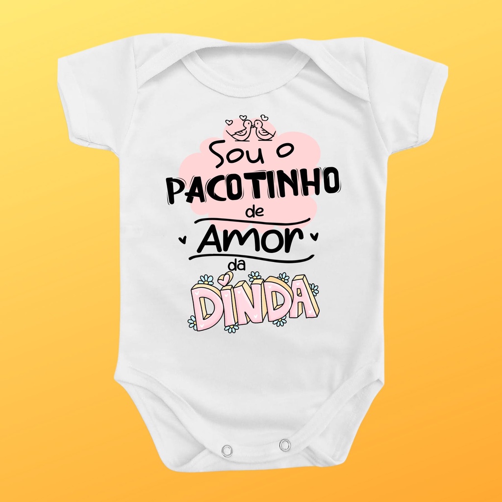Body Roupa De Bebê Rosa Pacotinho De Amor Presente Dinda em Oferta na Shopee