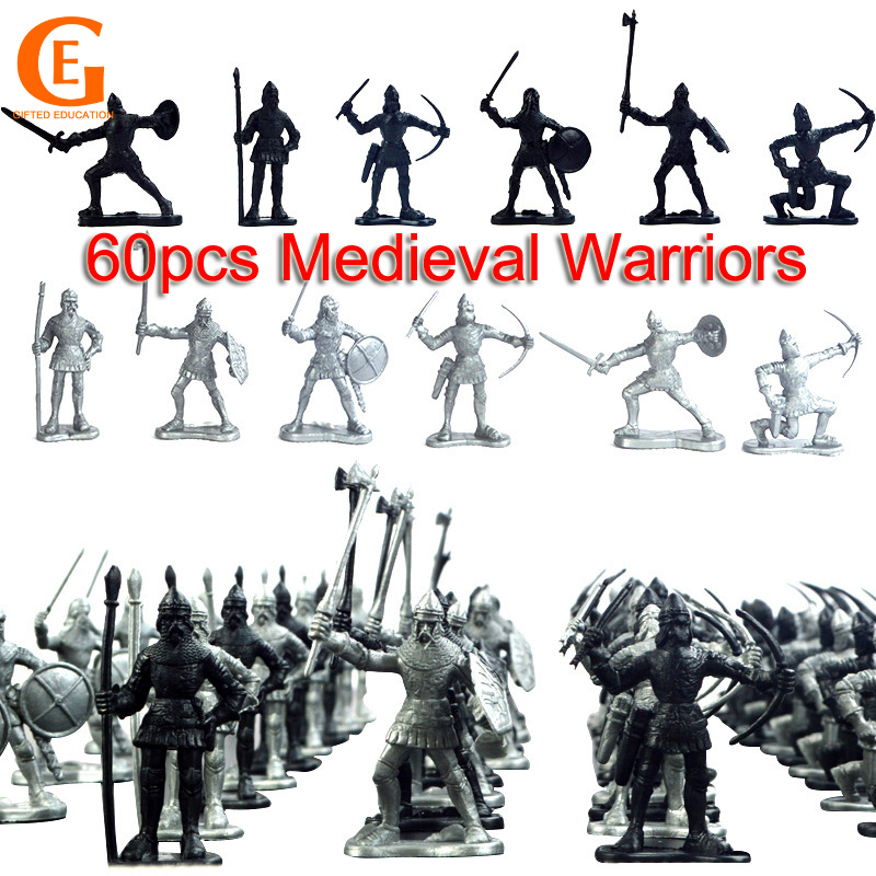 14/28/60pcs Cavaleiro Medieval Guerreiros Cavalos Simulação Soldados Antigas Modelo Estática Militar Para Crianças Dos Miúdos