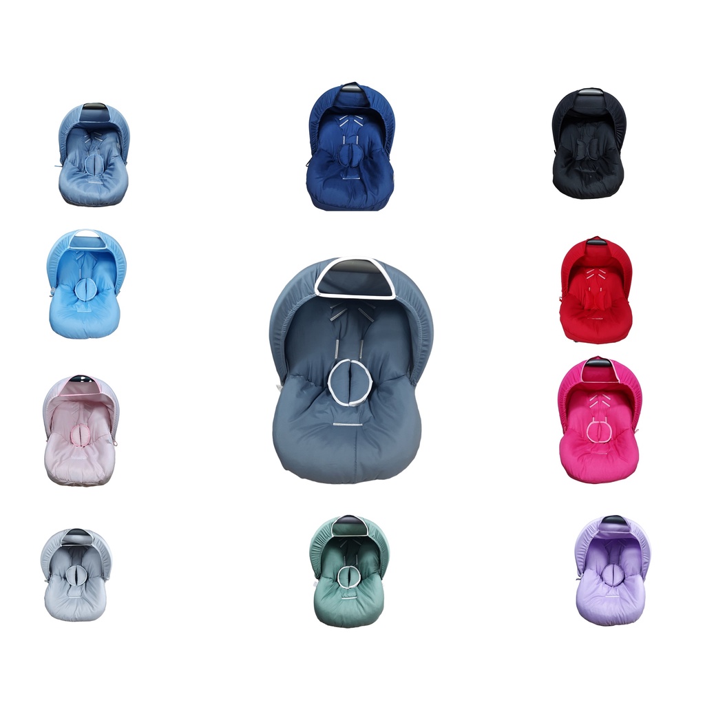 Capa Para Bebe Conforto + Protetor De Cinto E Capota Protetor Solar Liso Varias Cores Neutro