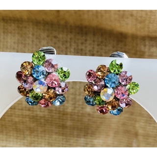 Brinco de pressão /Brinco de pressão de strass colorido