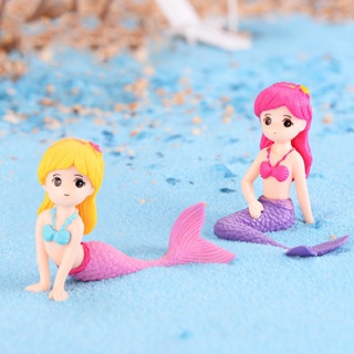 2Pcs/Set Miniature Mermaid Ornaments Fairy Garden Decorations em Oferta na Shopee