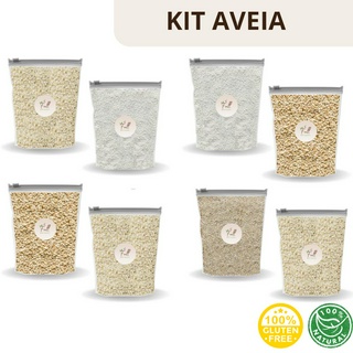 Aveia Pura Variações Flocos Grossos Flocos Finos Farelo Farinha Kit