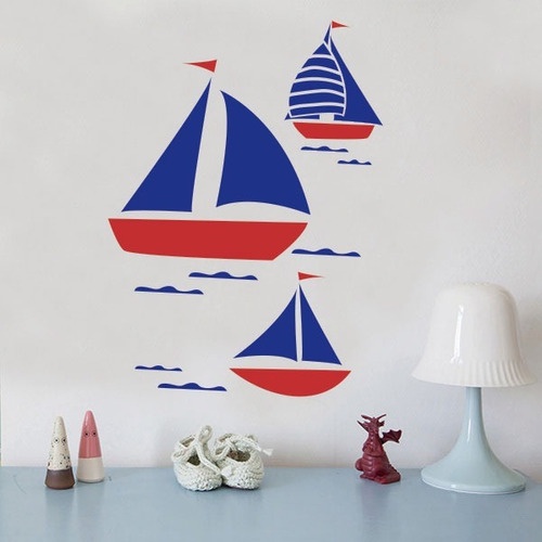Adesivo De Parede Marinheiro Barco  Balão Decoração Infantil