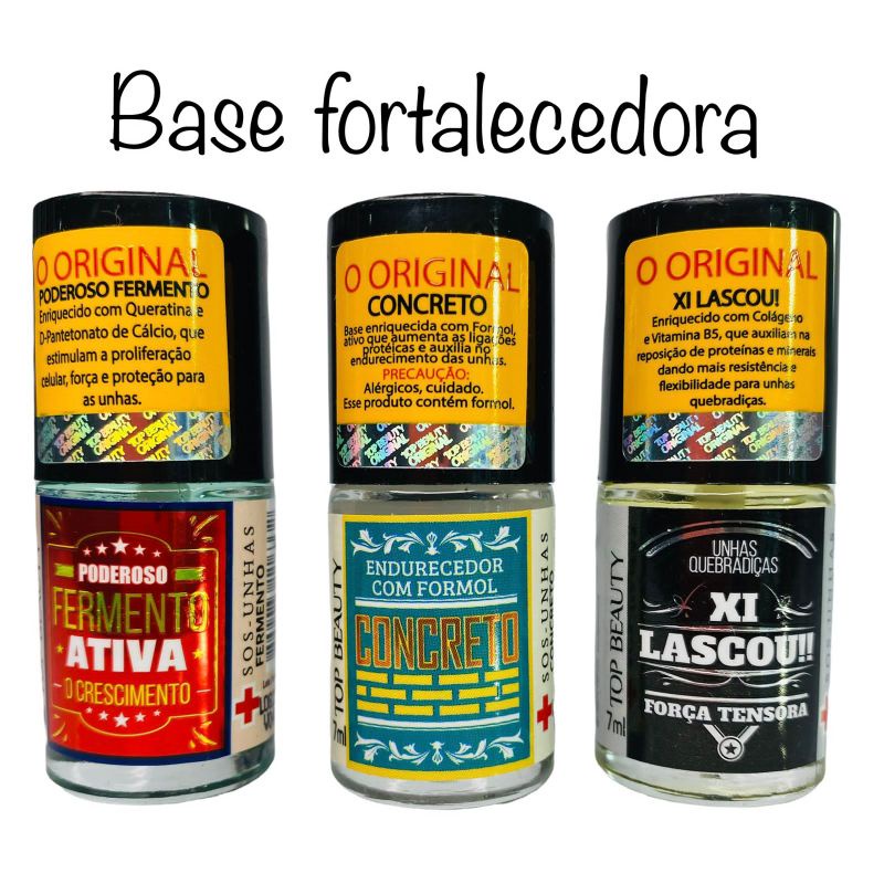 Base fortalecedora.Base concreto. Base fermento. Base xi lascou