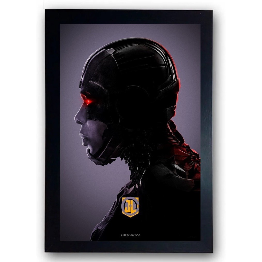 Quadro Ciborgue Liga Da Justiça Moldurado Cod01