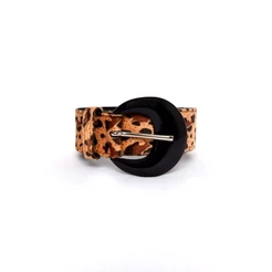 Cinto Feminino Em Couro Animal Print