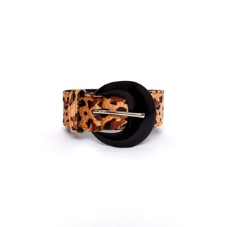 Cinto Feminino Em Couro Animal Print