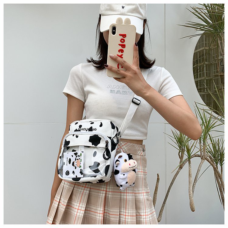 【Crazy Bag】Bolsa de ombro casual estampada de vaca bolsa transversal bolsa casual