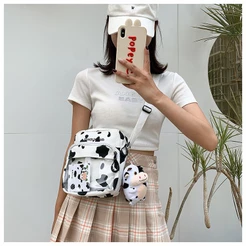 【Crazy Bag】Bolsa de ombro casual estampada de vaca bolsa transversal bolsa casual