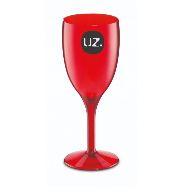 TACA VINHO/AGUA PLASTICO 350ML VERMELHO TRANSLUCIDO - Uz utilidades
