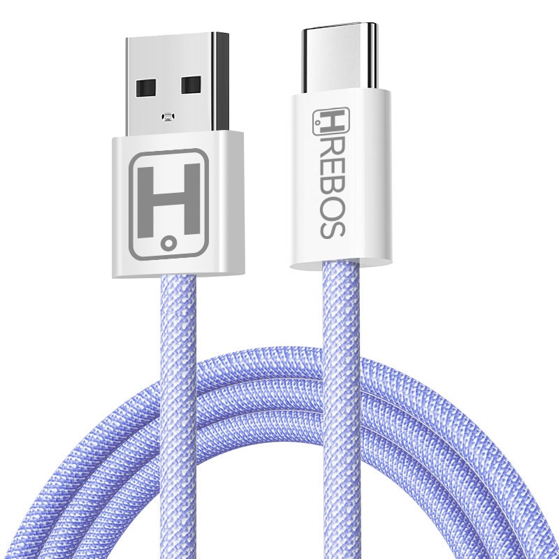 Cabo Tecido Carga Turbo E Dado 2 Metro Usb Para Tipo-C HRebos HS-291