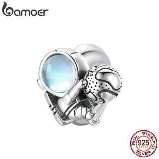 Bamoer 925 Sterling Sliver Espaço Caminhada Encantos Pingente Para Pedra Da Lua Moda Feminina Pulseira Acessórios Scc1694