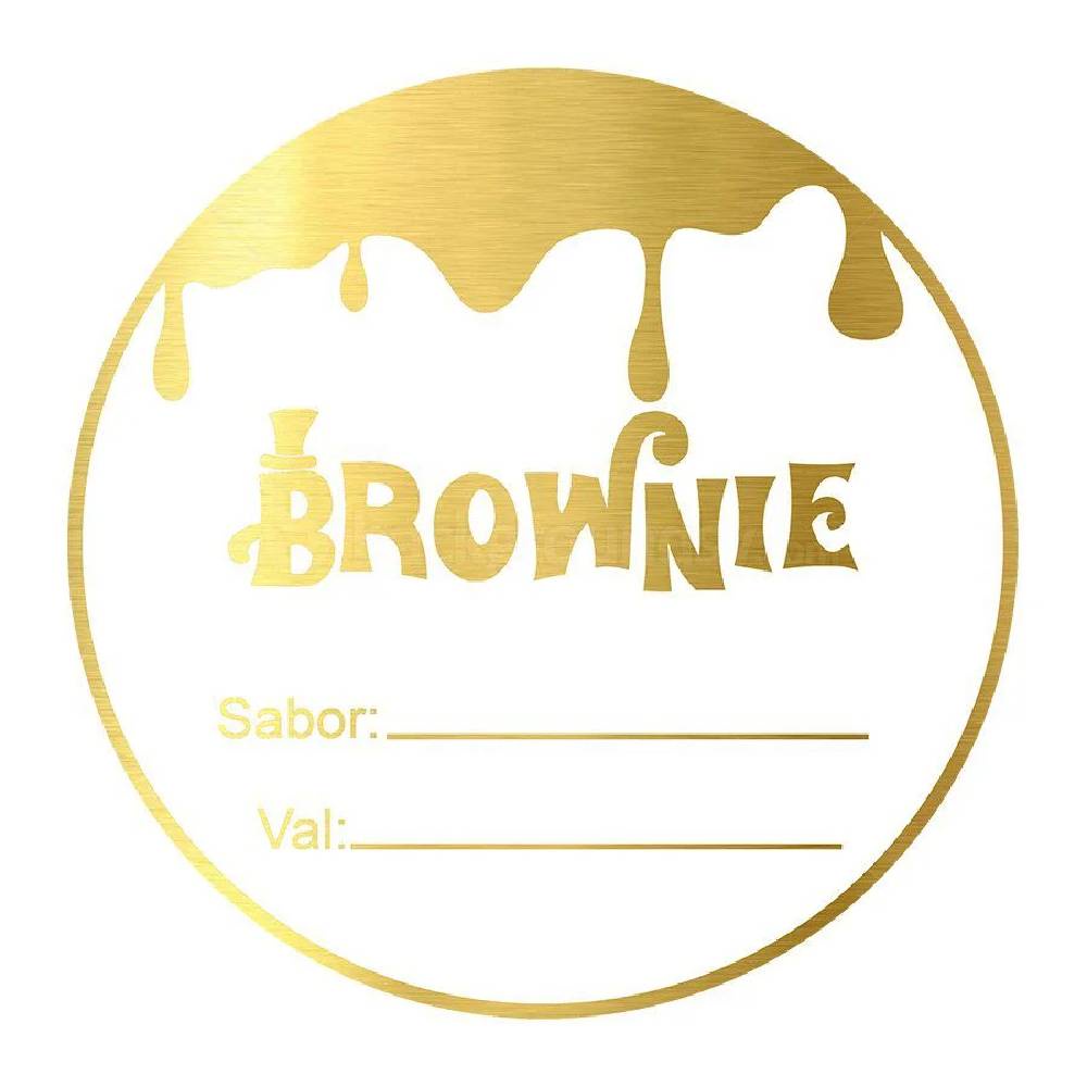 Adesivo - "Brownie Wonka"  - Dourado - 50un - Rizzo