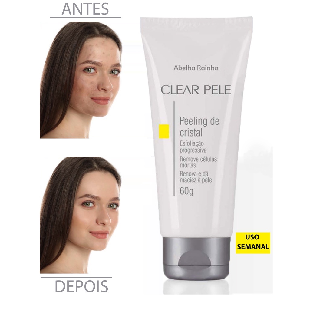 Peeling De Cristal Clear Pele Abelha Rainha - 60g em Oferta na Shopee