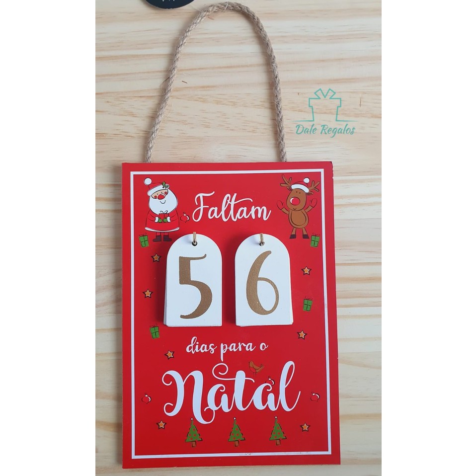 Placa Natal Contagem Regressiva Madeira Master Christmas | Shopee Brasil