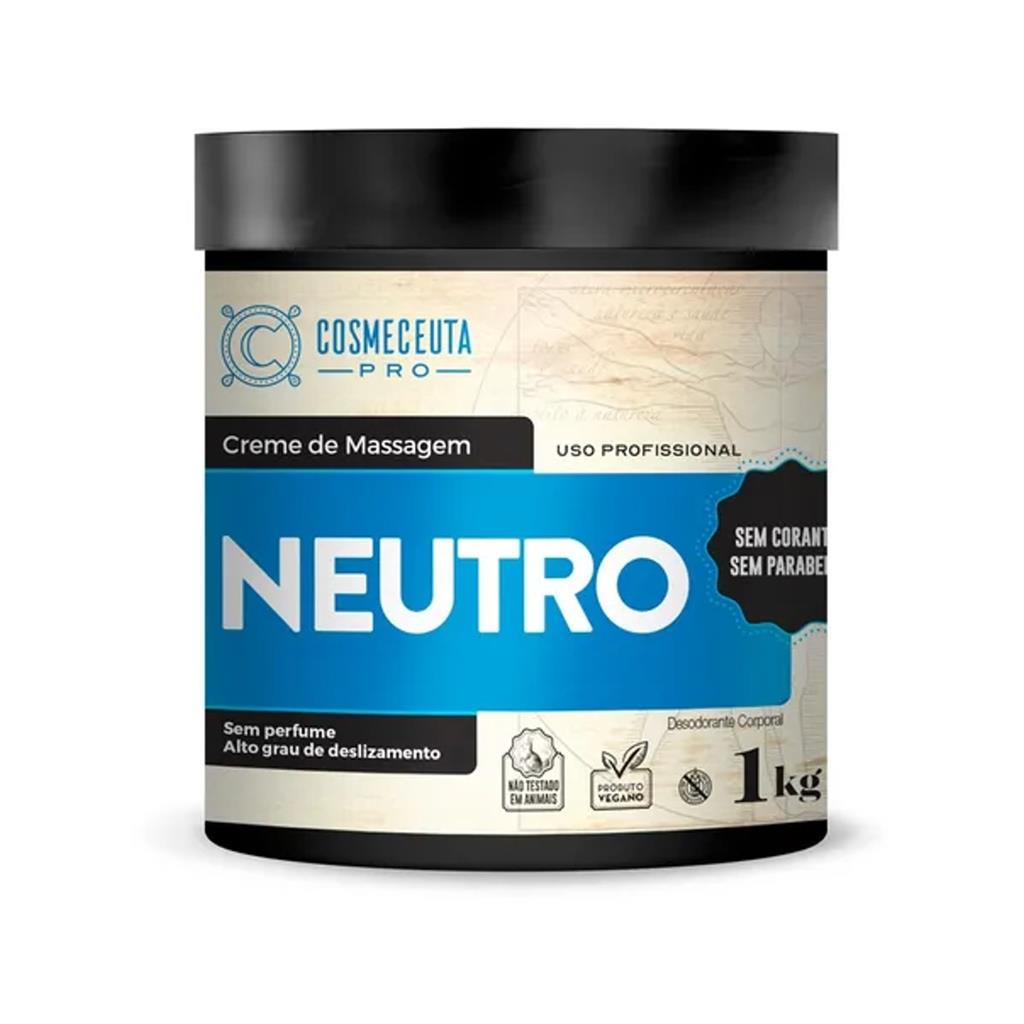 Creme De Massagem Corporal Neutro 1kg  Vegano Cosmeceuta Profissional Promocao em Oferta na Shopee