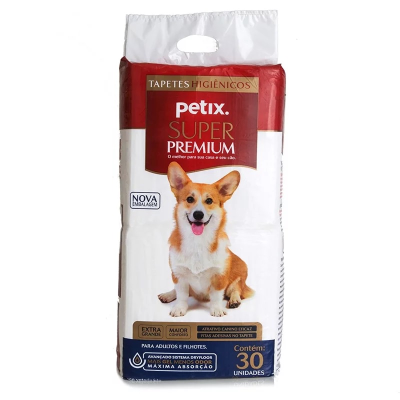 Tapete Higiênico Super Premium Petix Para Cães - 30 Unidades - Pets