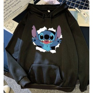 Blusa Moletom Canguru Lilo Stitch Desenho Feminino Capuz Com Bolso Infatil / Adulto