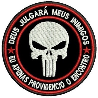 Patch Bordado Caveira Justiceiro Termocolante ou Velcro®