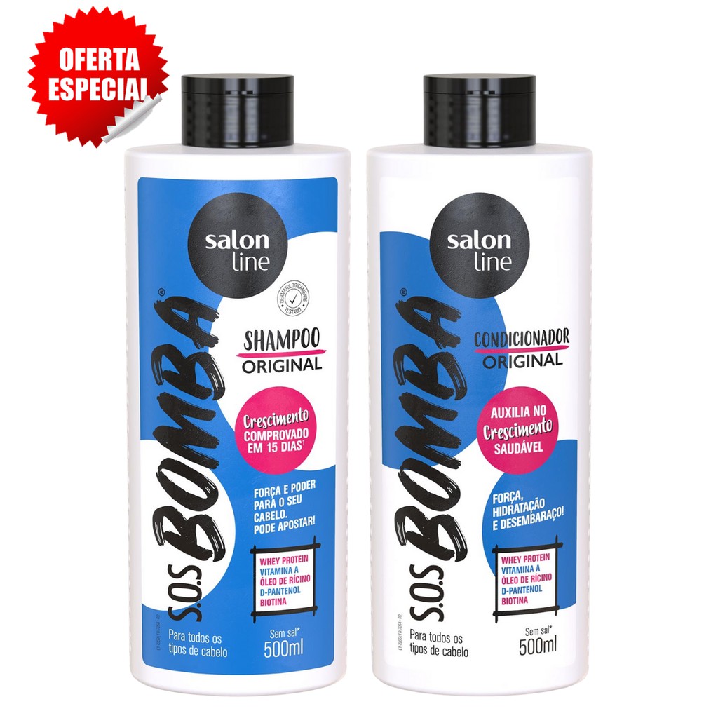 Kit SOS Bomba 500ml Shampoo + Condicionador Original Salon Line
