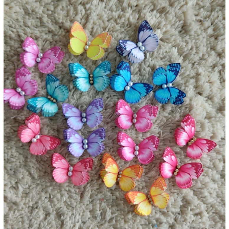 kit 12 unidades borboletas aplique borboletas /tiaras, laços em Oferta na Shopee