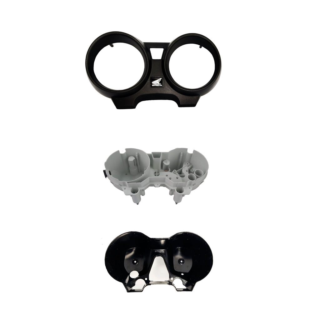 Trio Carcaça Painel Honda Cg 150 Sport Logo 2004 A 2008 Superior e Inferior Preta Interna Branca