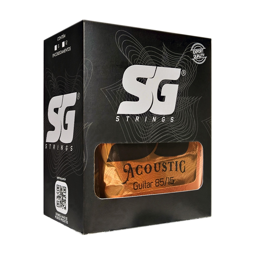 Kit 12 Encordoamentos SG Violão Aço 010 Bronze 85/15 - Light