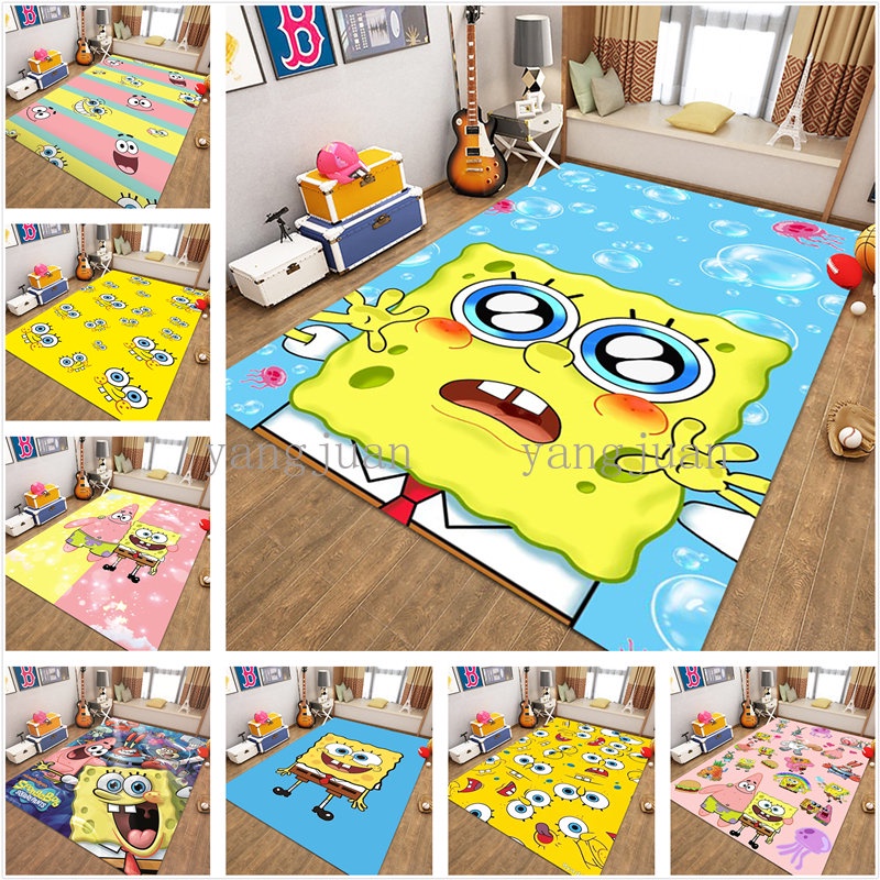 Bob Esponja Calça Quadrada Desenho Animado Torta Fofa Daxing Tapete Infantil Estudo Quarto Cobertor de Cabeceira Sofá Me