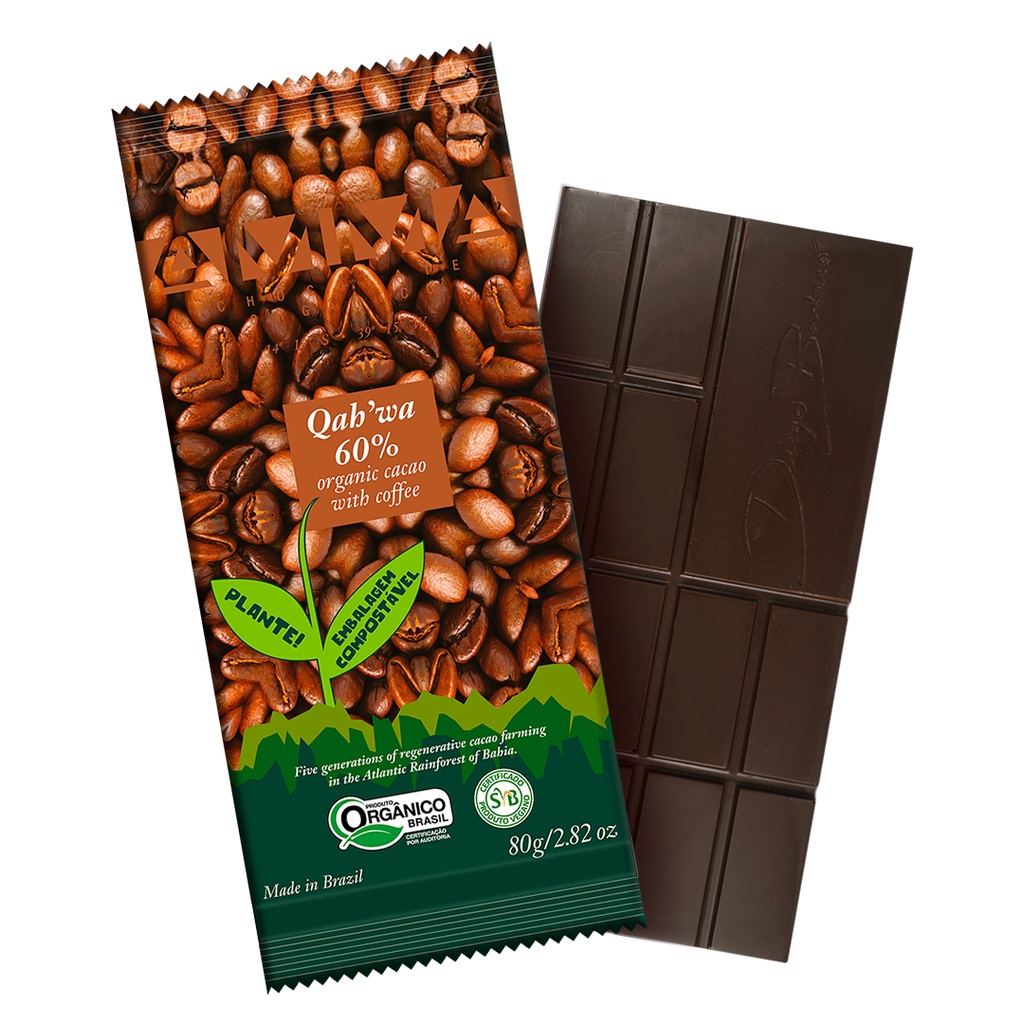 Chocolate Orgânico Amma 60% Cacau Com Café Qahwa - 80g