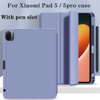 Xiaomi Tablet 5 Capa Protetora Tudo Incluso Resistente A Choque Com Slot Tipo Caneta Pad 5 5Pro 11 Polegadas Smart Flip Suporte Magnético De Carregamento TPU Estojo Traseiro Macio